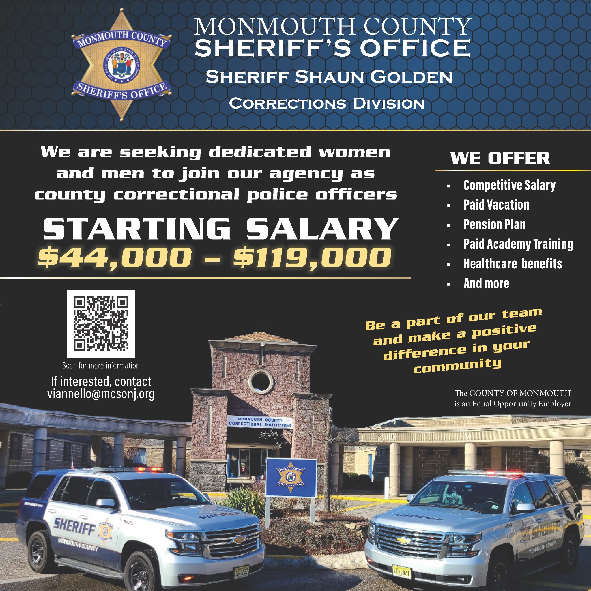 Jobs in Monmouth County Police and Corrections Officers