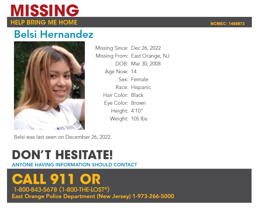 Missing-New-Jersey-Belsi-Hernandez