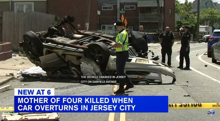 Mother of four killed when car overturned in New Jersey